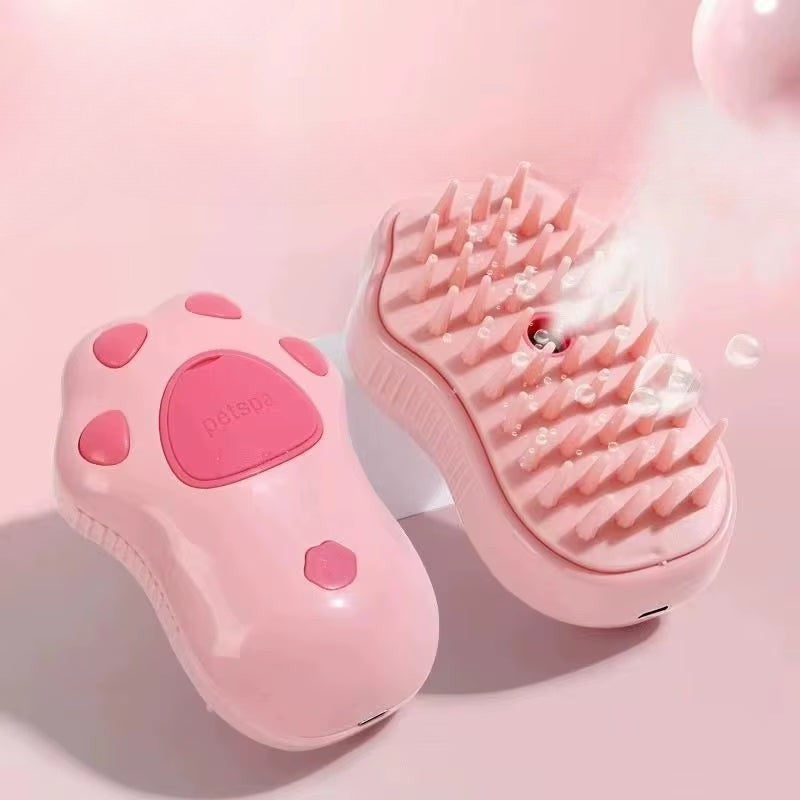 Steamy Pet Brush – Electric Cat & Dog Grooming Comb with Hair Removal & Spray
